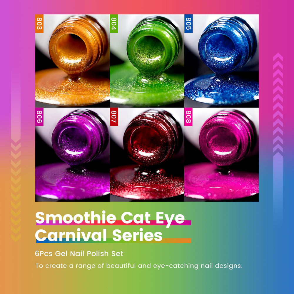RARJSM red cat eye nail polish for a vivid focal point.
