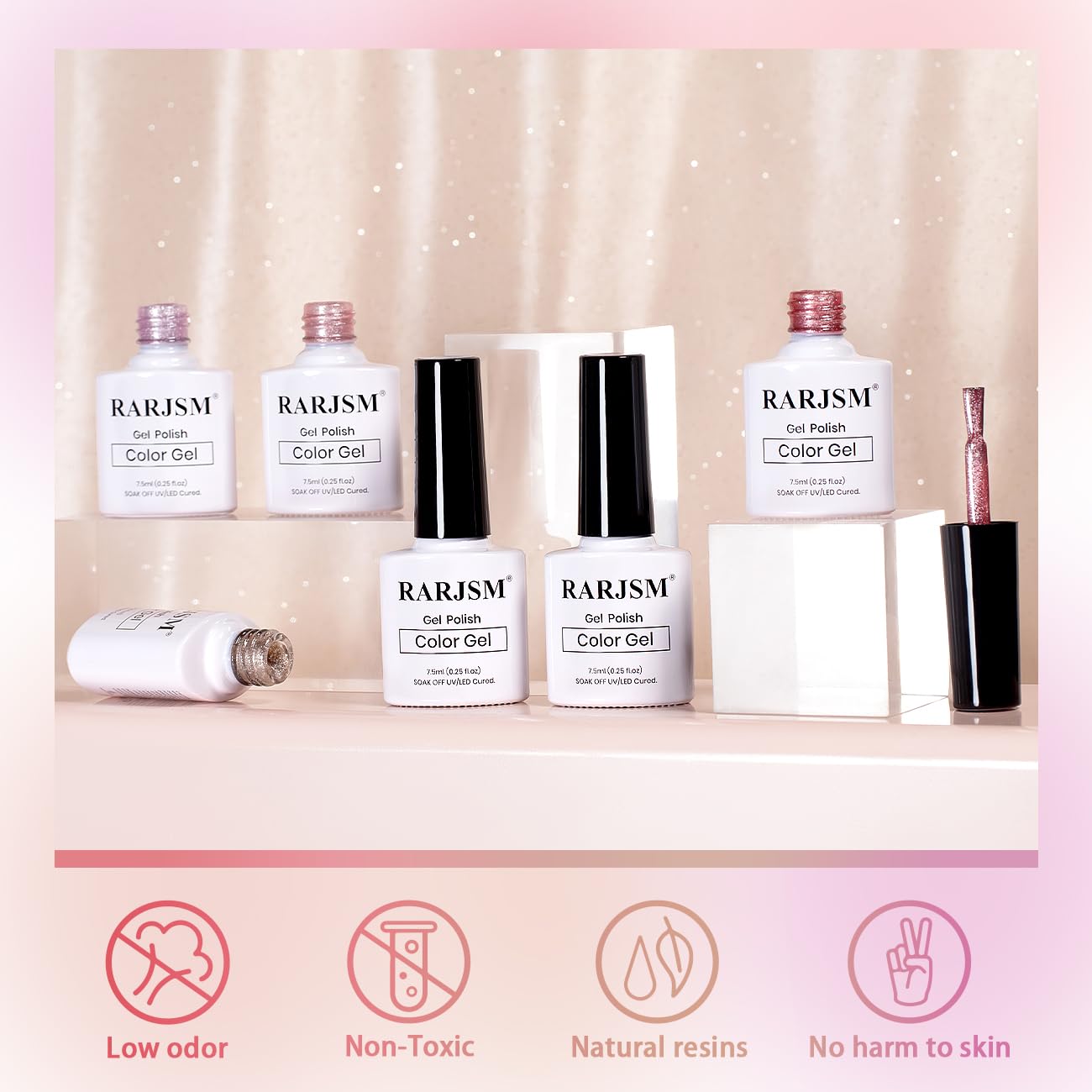 RARJSM red glitter cat-eye polish adds bold highlight with magnetic shimmer