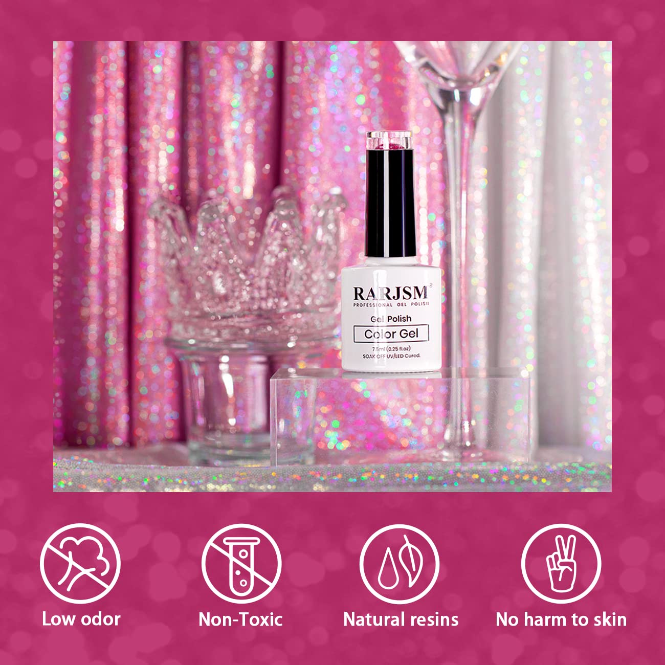 RARJSM salon-quality home manicure with long-lasting sparkle and rich color