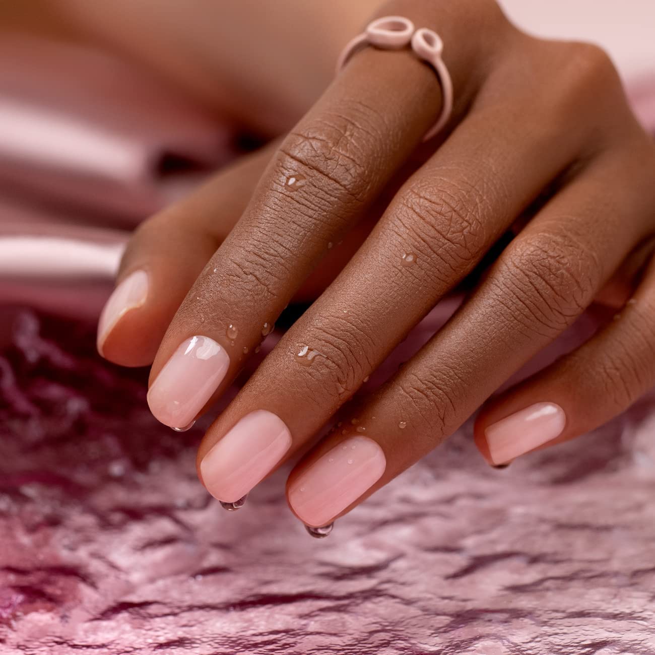 RARJSM sheer pink color swatch shows a natural manicure look.
