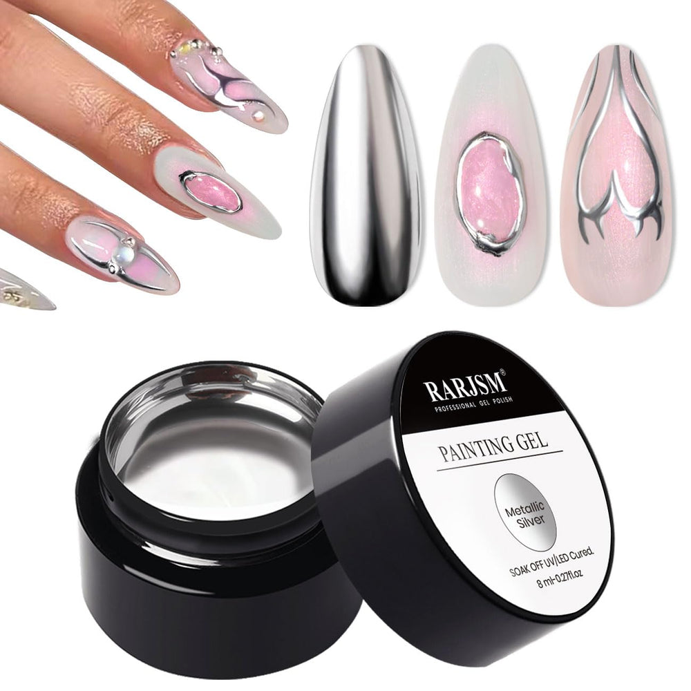 RARJSM silver chrome nail polish with mirror shine for standout manicures