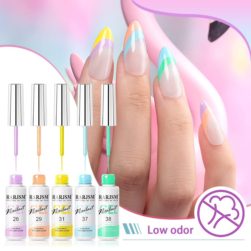 RARJSM slim brush tip for detailed nail patterns.