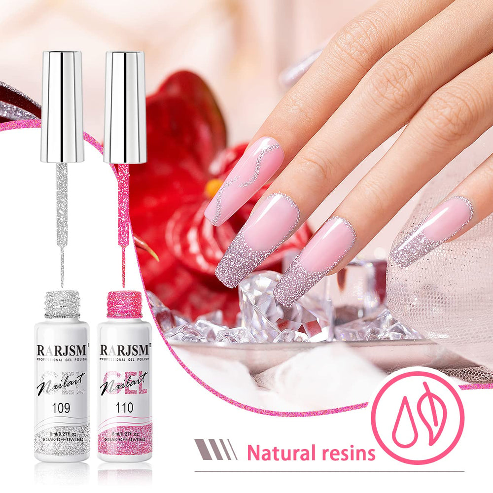 RARJSM smooth, pigmented gel provides glossy nail art finish.