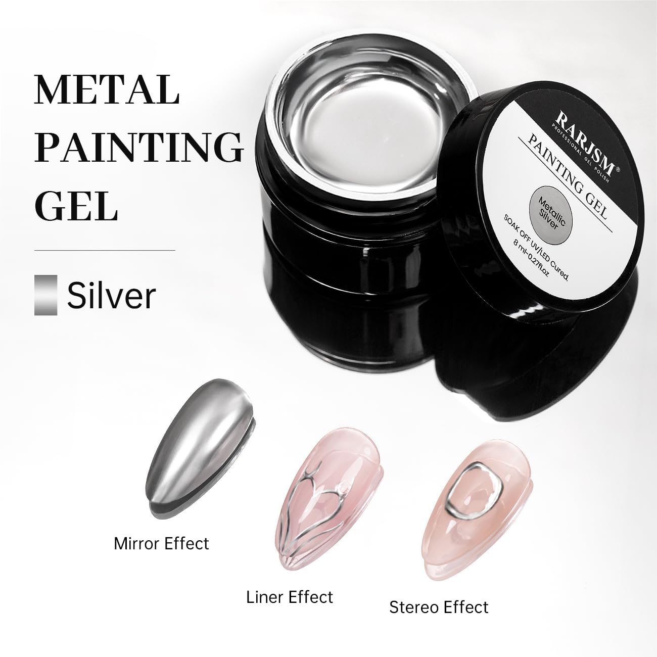 RARJSM soak-off chrome nail gel for easy removal