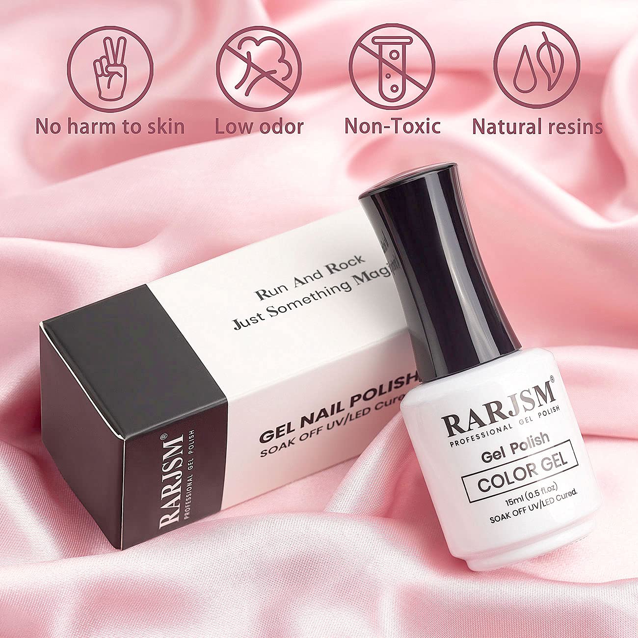 RARJSM soft pink gel applied on nail for a clean nude look.