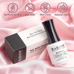 RARJSM soft pink gel applied on nail for a clean nude look.