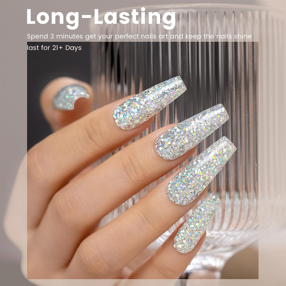RARJSM sparkly chunky glitter for dimensional DIY nail art.