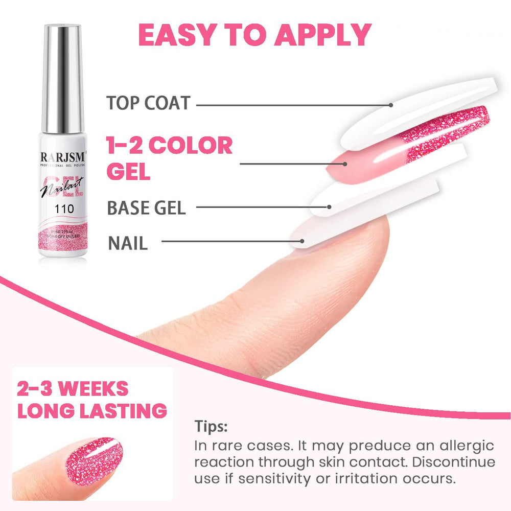 RARJSM two-color gel set offers versatile DIY nail designs.