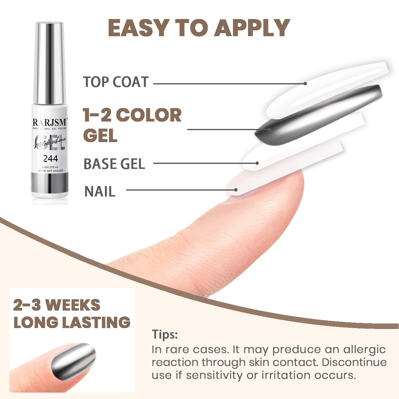 RARJSM UV/LED curing compatible nail art gel in action.