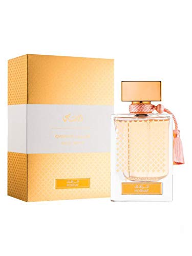 RASASI Qasamat Morhaf top notes with bergamot and raspberry for a bright intro.