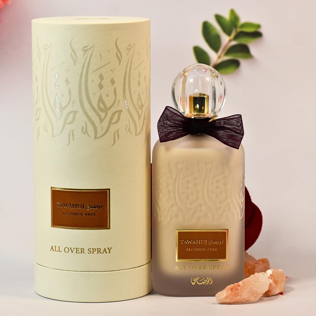 Rasasi Tawahuj packaging gift box conveys premium scent and gifting appeal