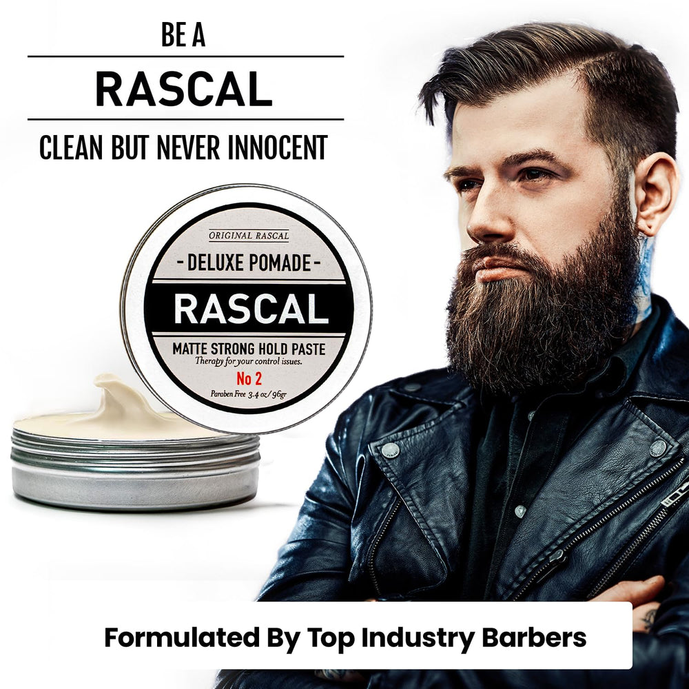 Rascal Deluxe Pomade travel container fits TSA-friendly bags for on-the-go styling