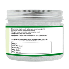 Raslok Aloe Vera Gel being applied to face as lightweight moisturizer