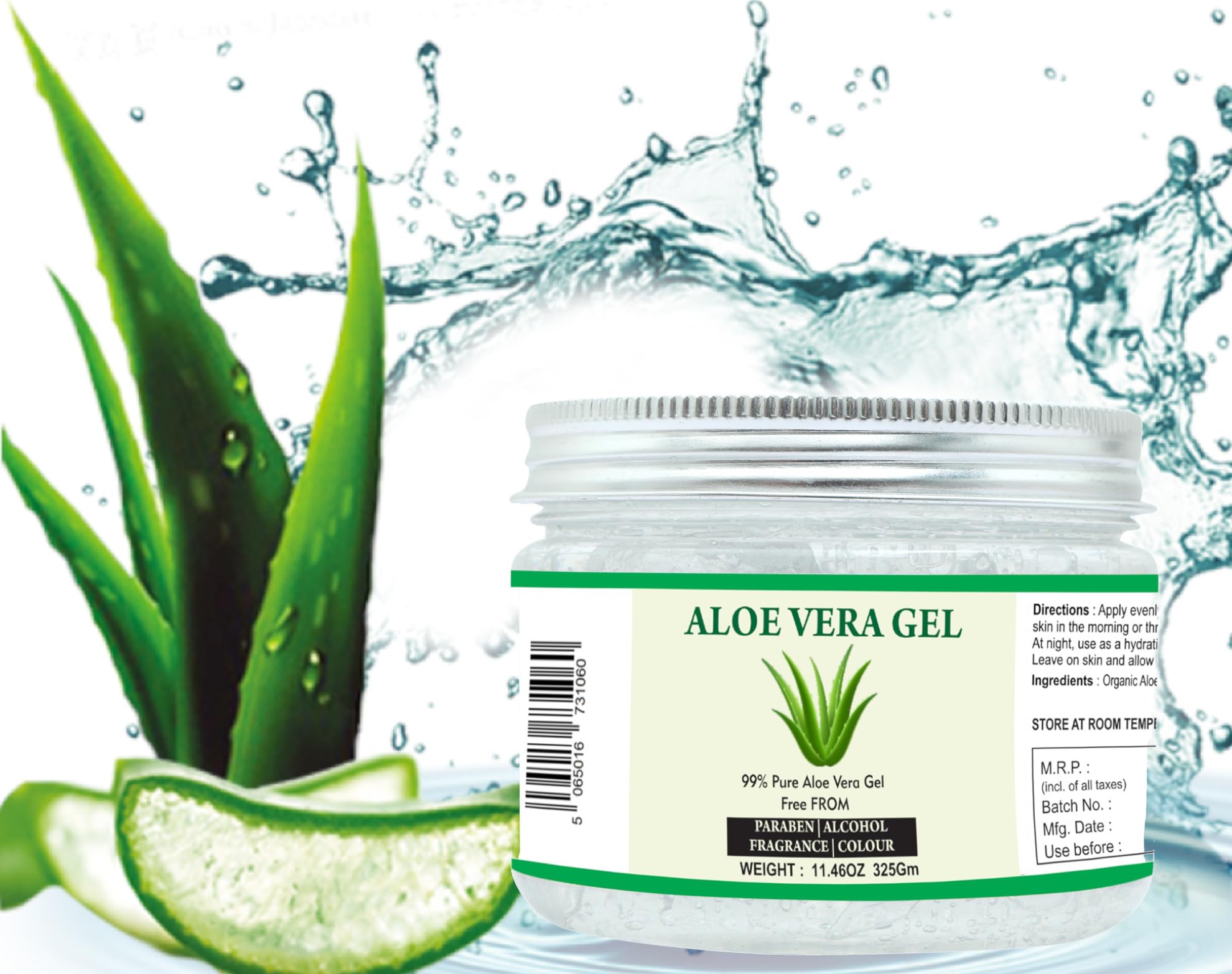 Raslok Aloe Vera Gel used in hair care to hydrate scalp and ends