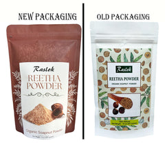 Raslok Soapnut Powder texture close-up emphasizes natural cleansing action.