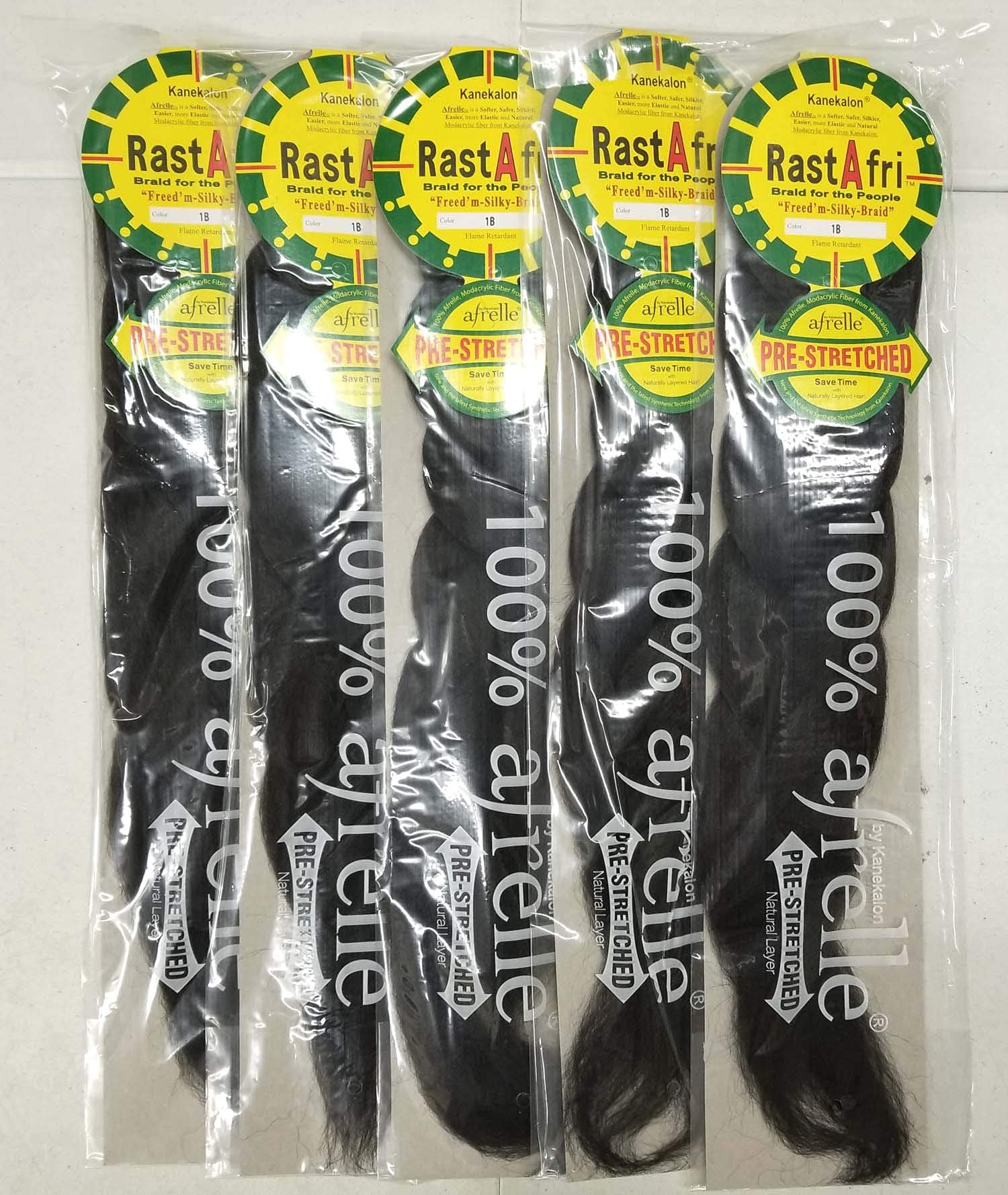RastAfri pre-stretched silky braiding hair in 1B for quick, lightweight braids