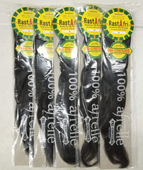 RastAfri pre-stretched silky braiding hair in 1B for quick, lightweight braids