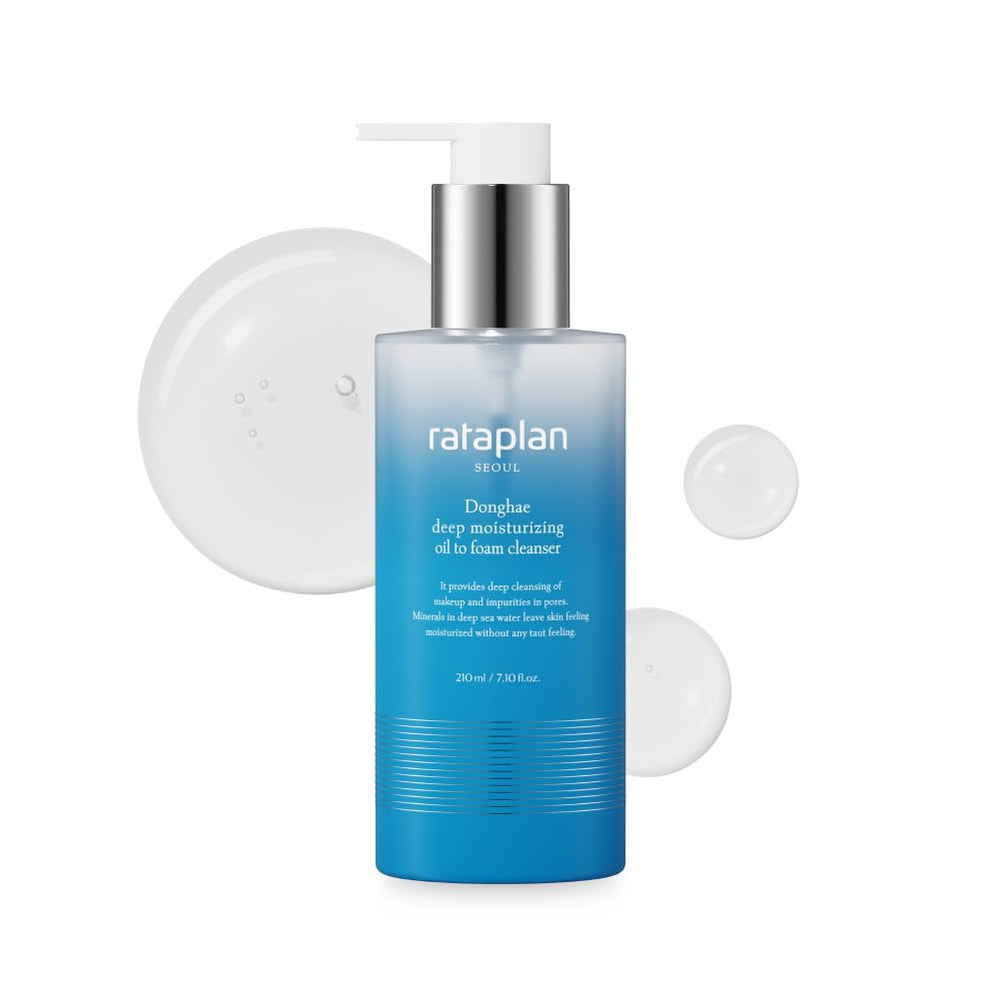 RATAPLAN Donghae cleanser bottle pour for gentle makeup removal.