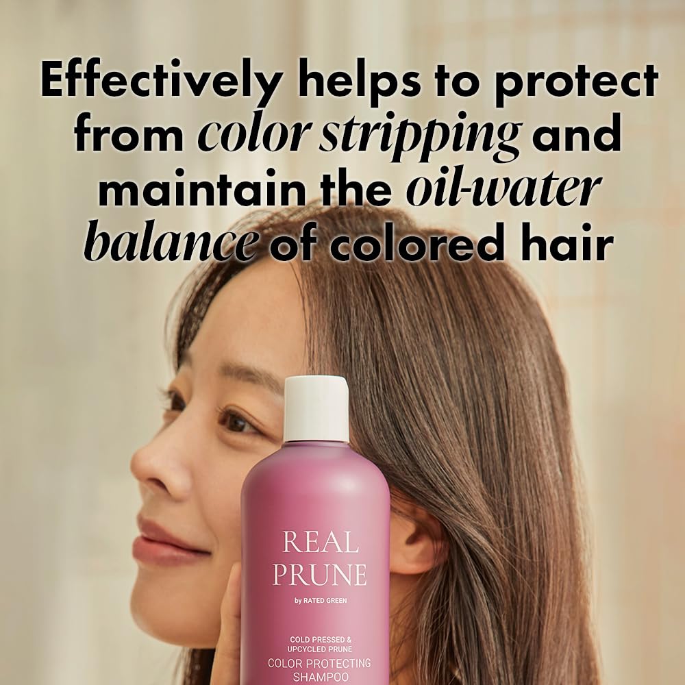 RATED GREEN Dermatologically tested badge on packaging suggests scalp-friendly formula.
