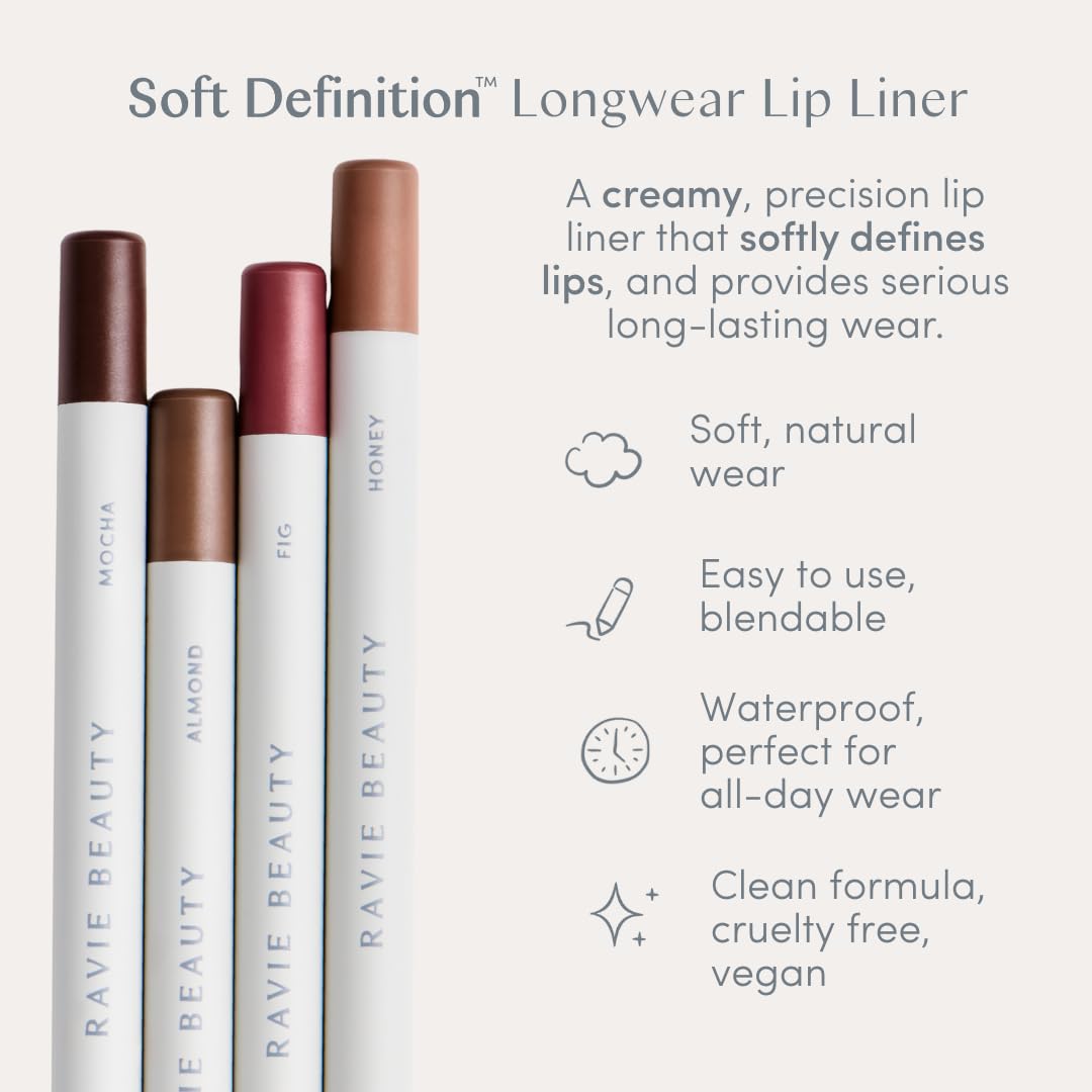 Ravie Beauty Soft Definition Lip Liner waterproof-smudge-proof finish in place.