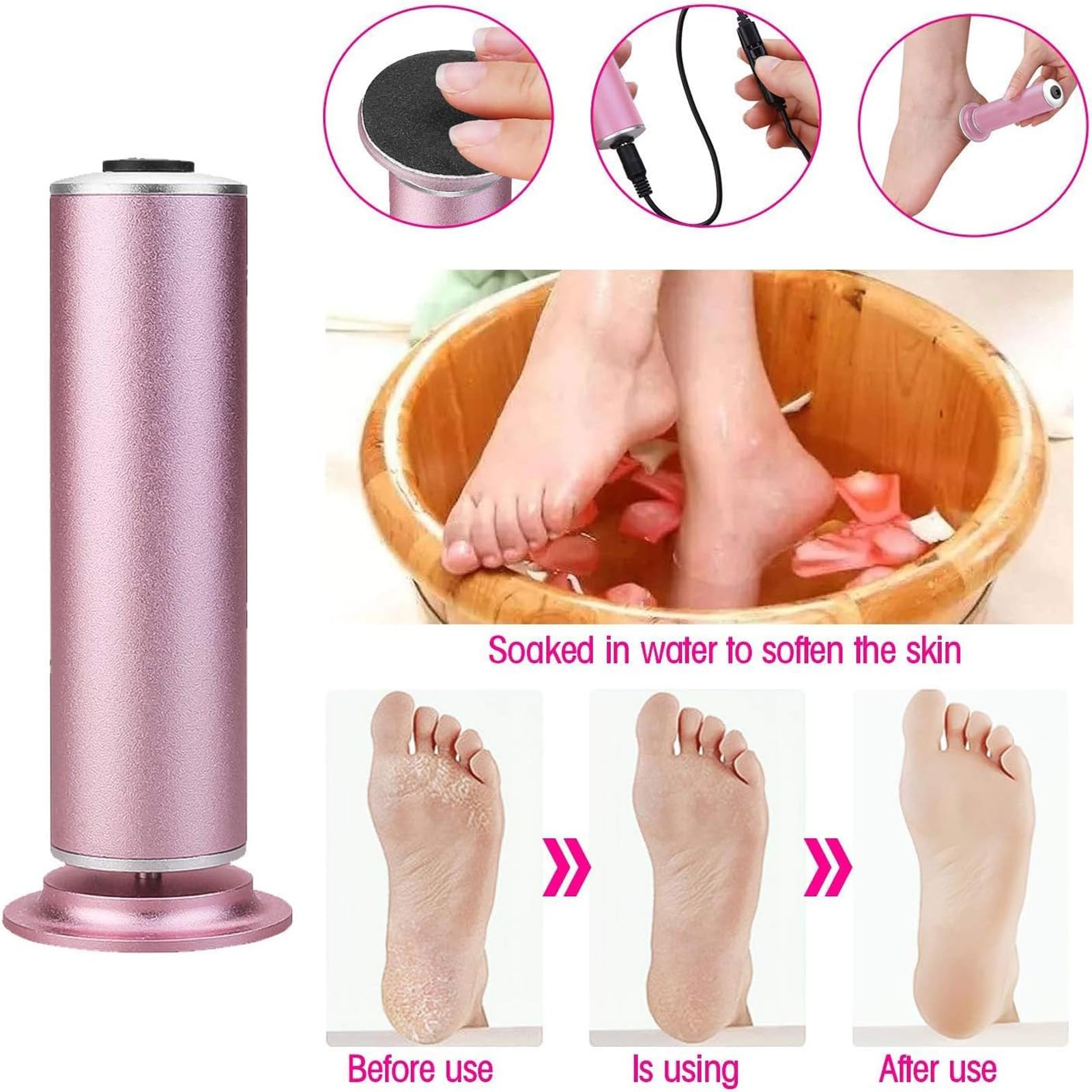 Ravifun foot file with 60 discs signals fine and coarse options for exfoliation.