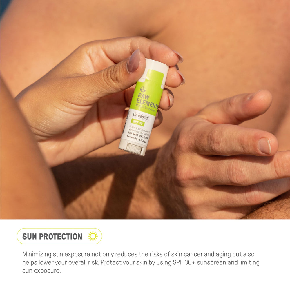 Raw Elements Lip Rescue product in outdoor setting highlights adventure-ready protection