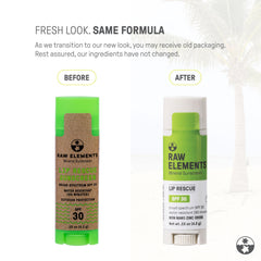 Raw Elements Lip Rescue pack of three for family sunscreen lip care
