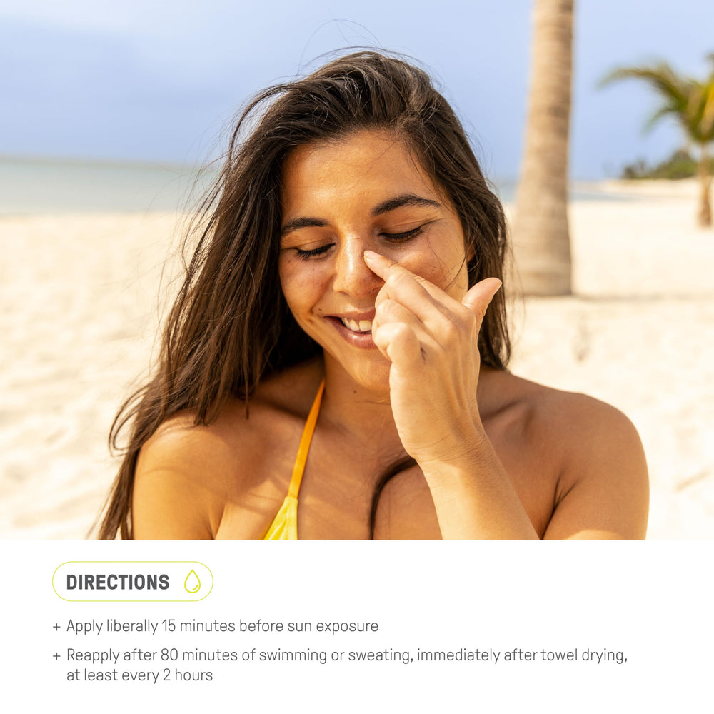 Raw Elements multitasking skin care application demonstrated on the face