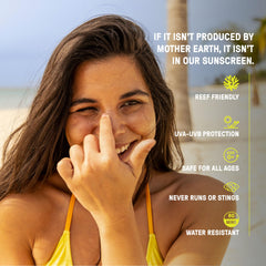 Raw Elements SPF 30 tinted sunscreen with a matte finish on skin