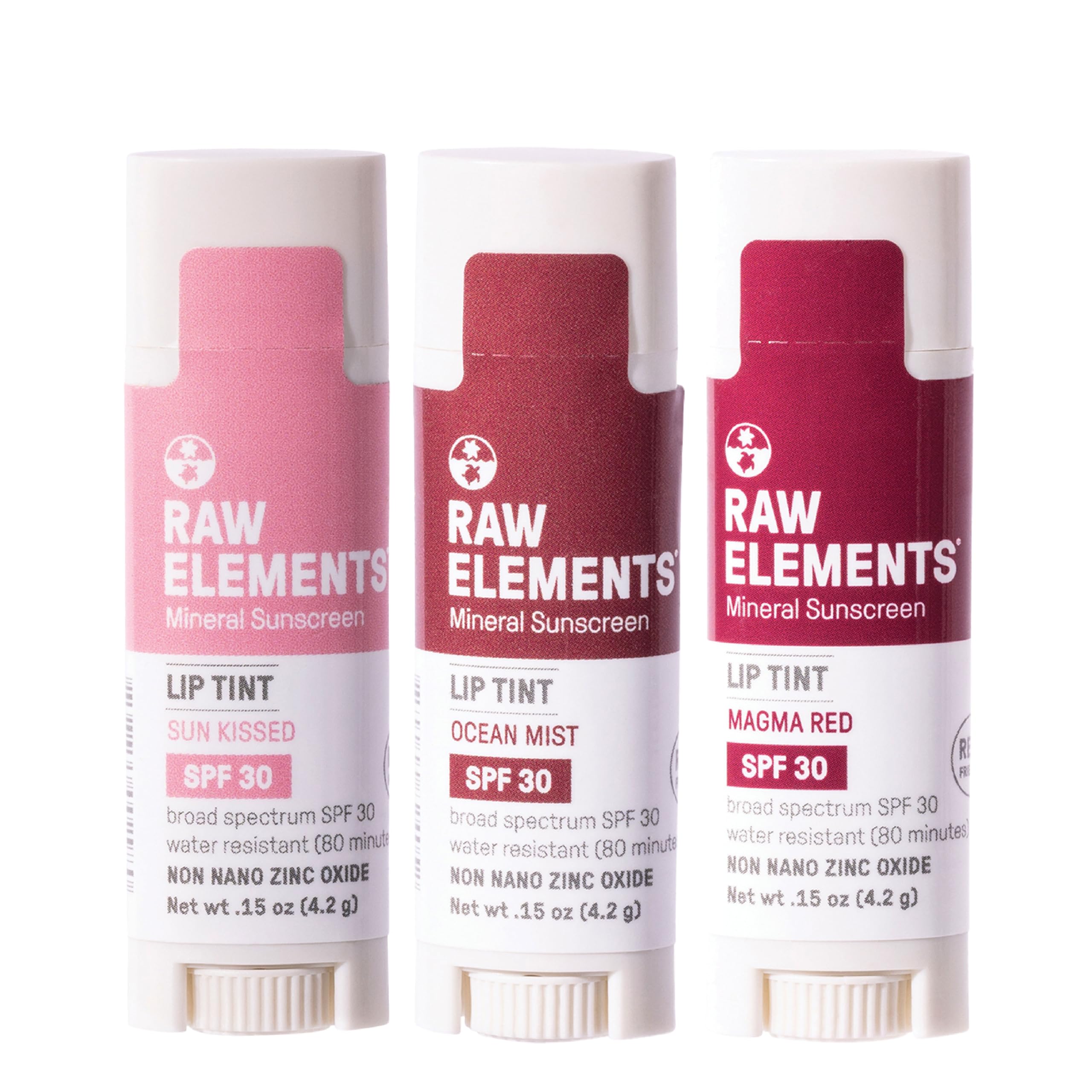 Raw Elements Sun Kissed tinted lip pack for UV protection and moisturizing lip care