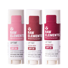 Raw Elements Sun Kissed tinted lip pack for UV protection and moisturizing lip care