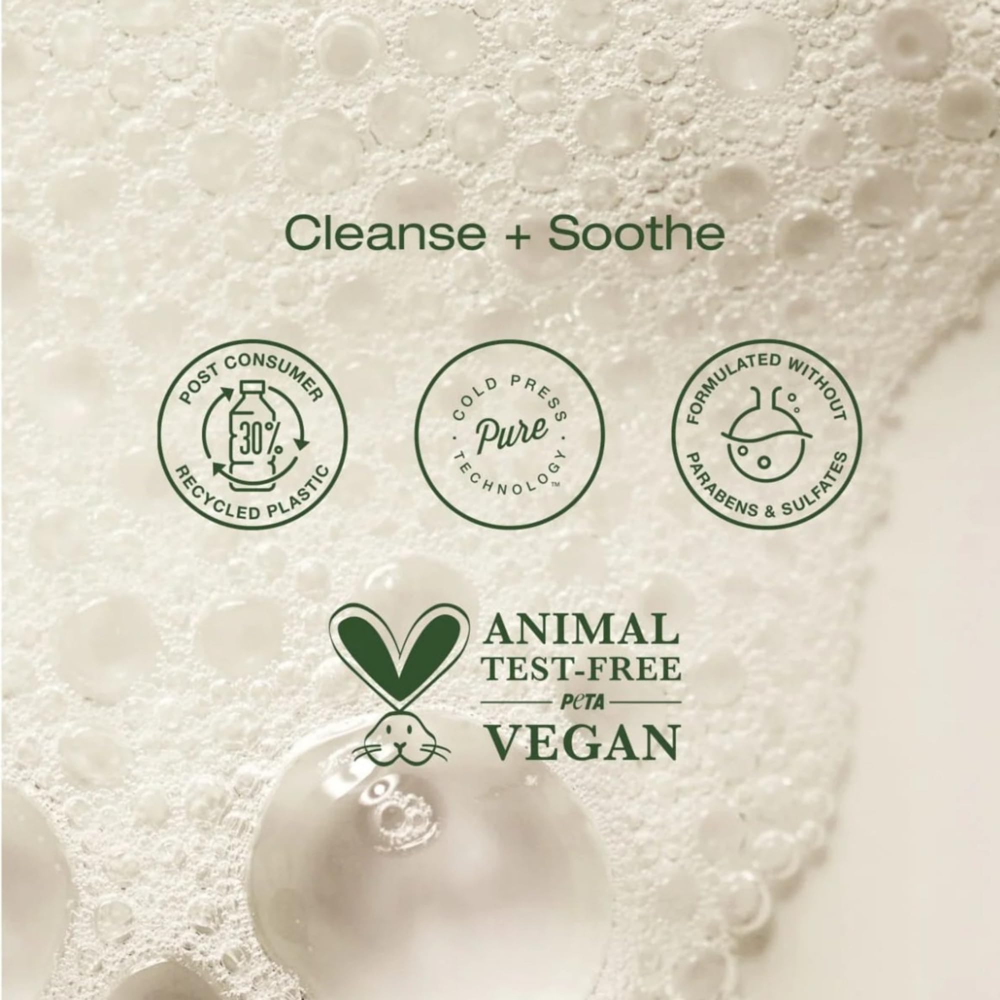 RAW SUGAR Fragrance-free formula shows gentle shampoo texture.