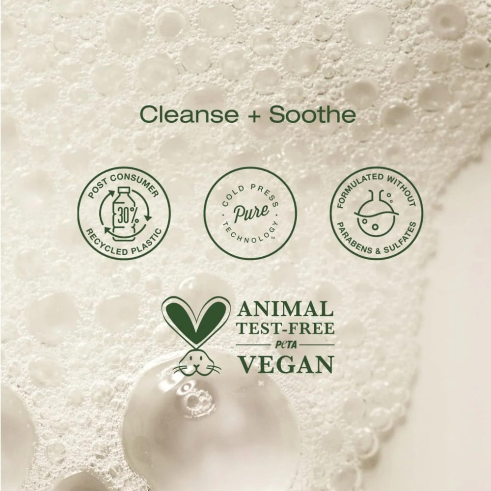 RAW SUGAR Fragrance-free formula shows gentle shampoo texture.