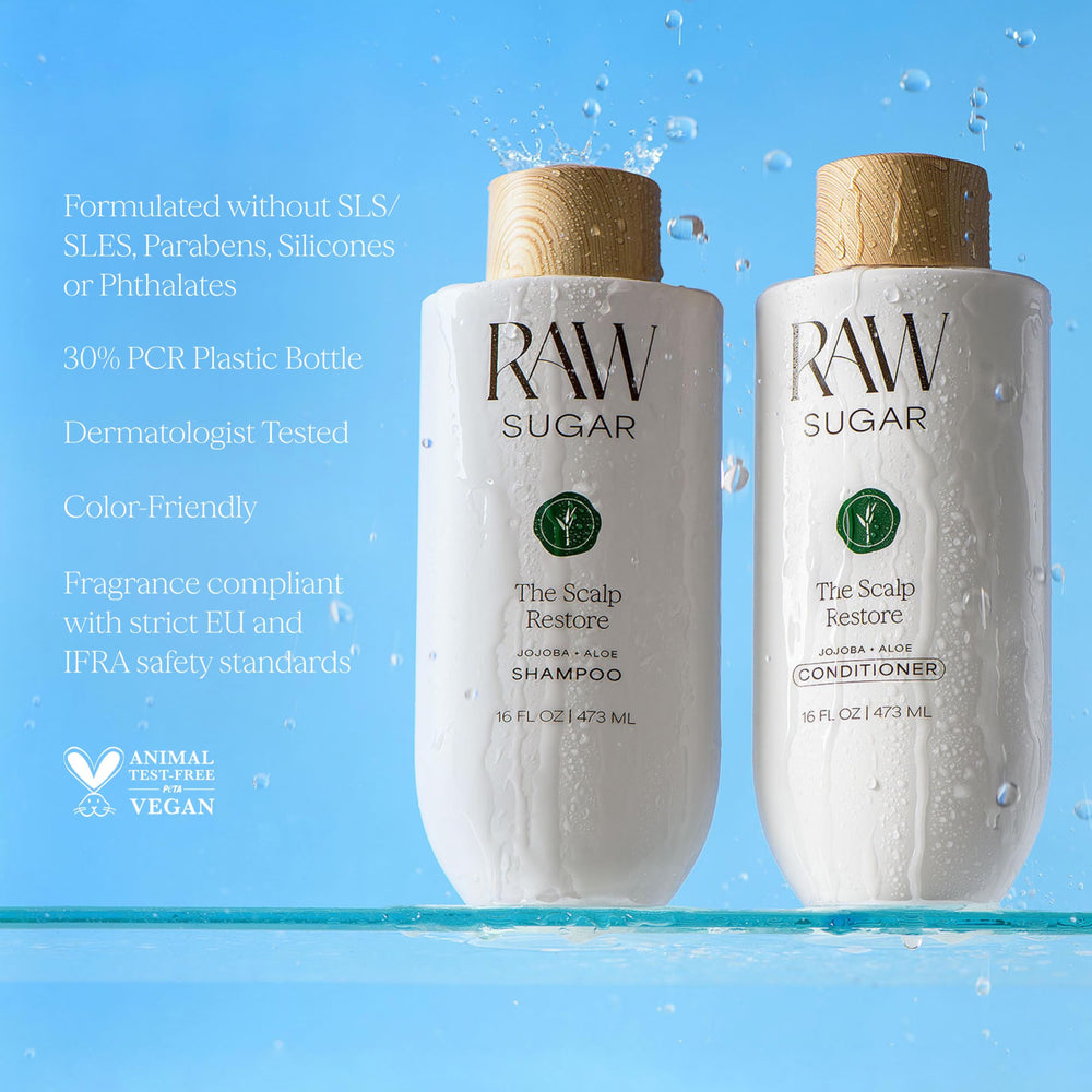 RAW SUGAR Scalp Restore Conditioner gloss closeup