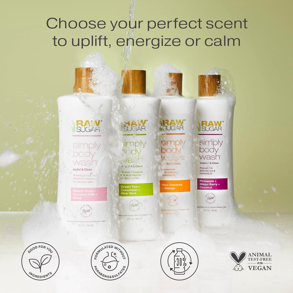 Creamy foam from Raw Sugar Simply Body Wash Watermelon Fresh Mint
