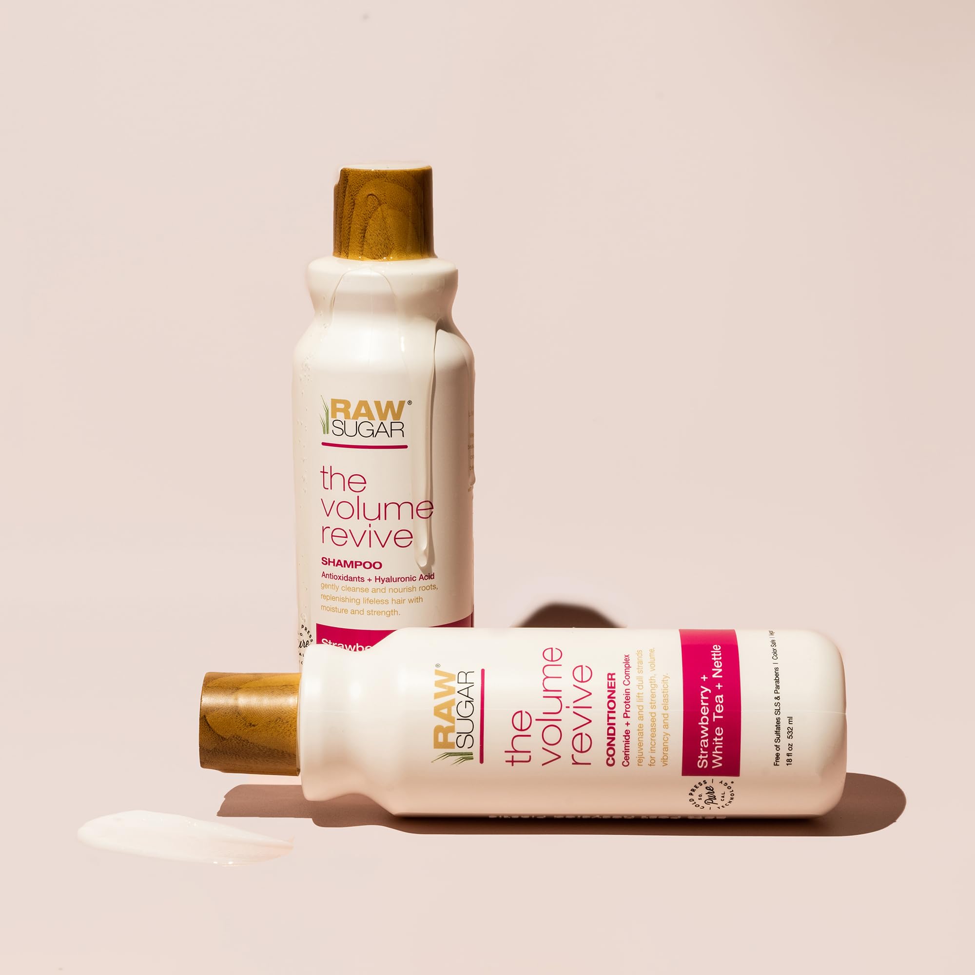 Raw Sugar Volume Revive Conditioner bottle delivering nourished strengthened strands