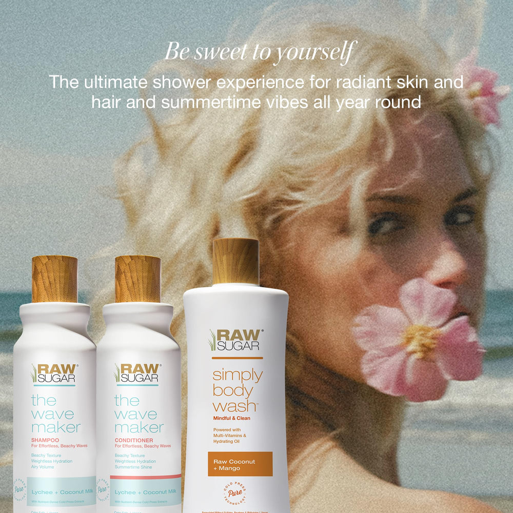 RAW SUGAR Wave Maker Conditioner bottle for defined waves and moisture.
