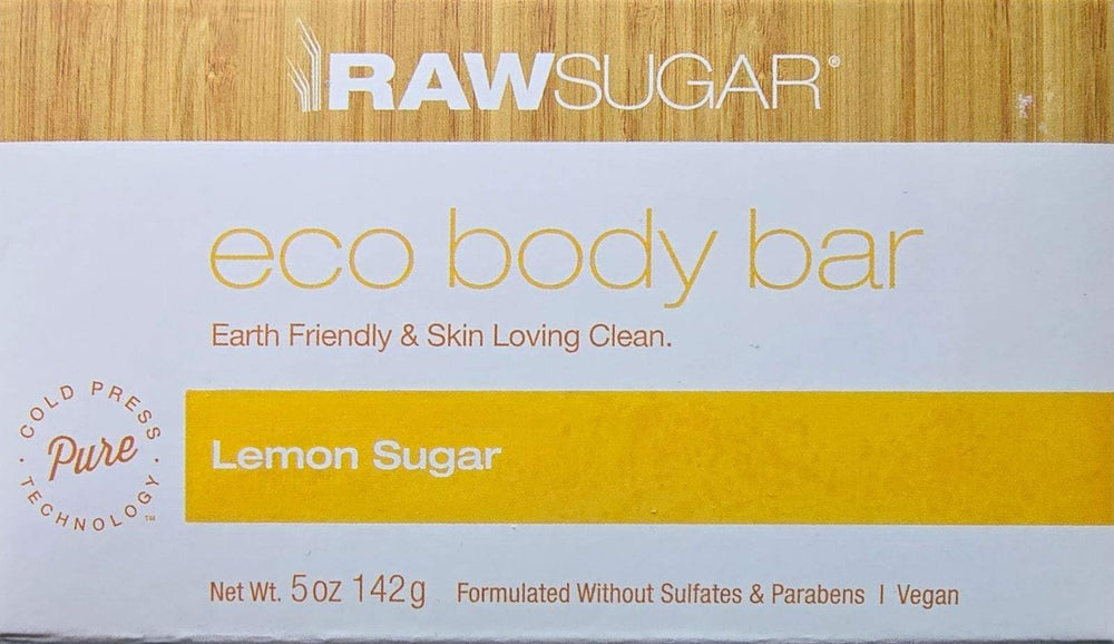 RawSugar Lemon Sugar Eco Body Bar lather for a hydrating, refreshing cleanse.