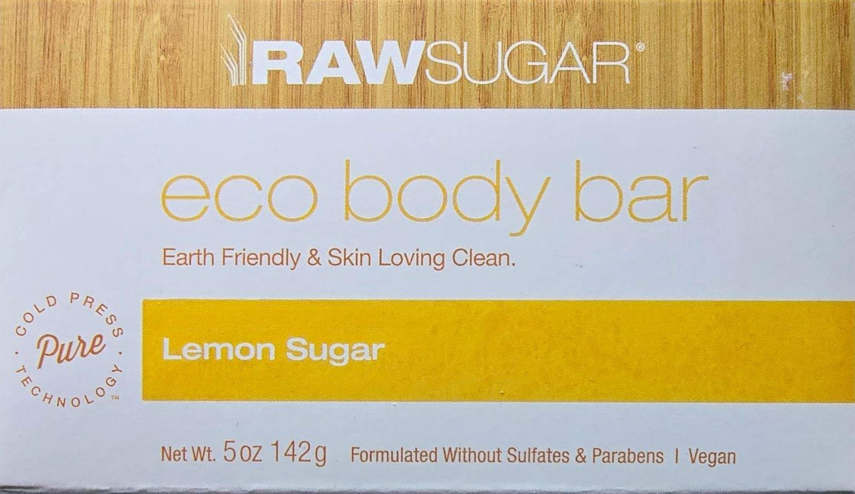 RawSugar Lemon Sugar Eco Body Bar lather for a hydrating, refreshing cleanse.