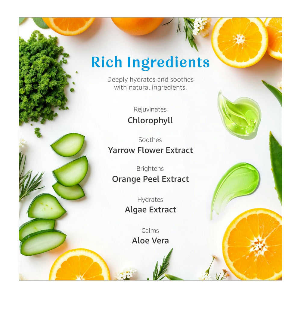 Raya Chlorophyll Masque being applied on face demonstrates quick tightening feel.