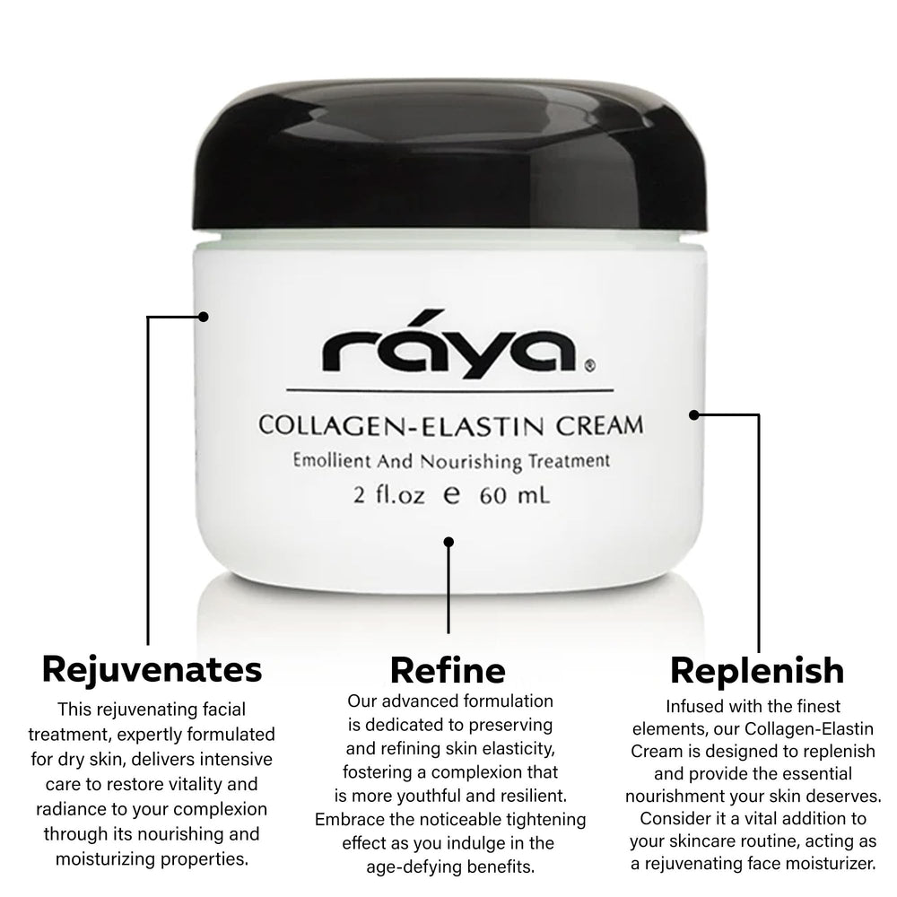 Raya Collagen-Elastin Cream dispensing pump ready for daily use.