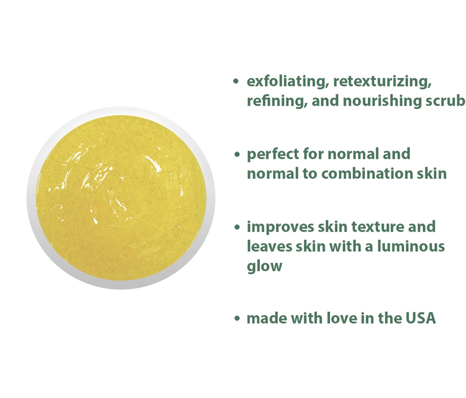 Raya exfoliating action on skin suggests even texture refinement