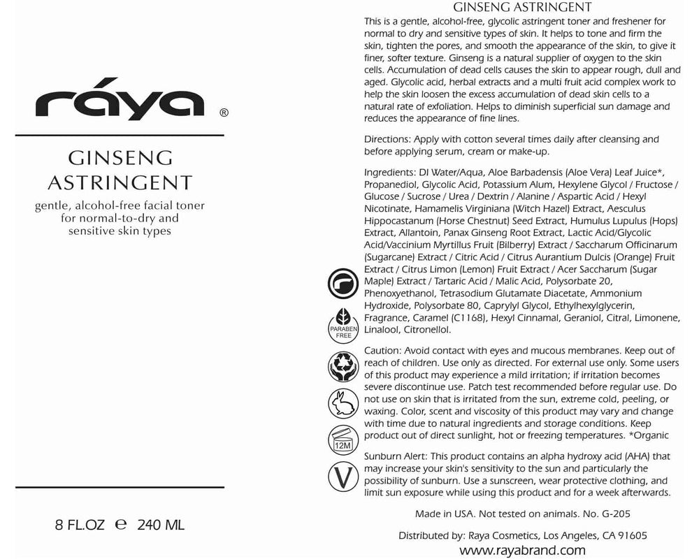 Raya Ginseng Toner in-use on the face showing pore tightening and smoothing