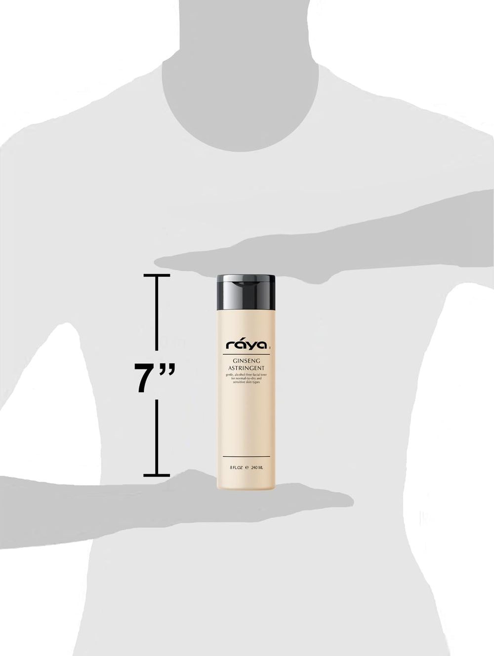 Raya Ginseng Toner packaging indicating USA-made natural ingredients