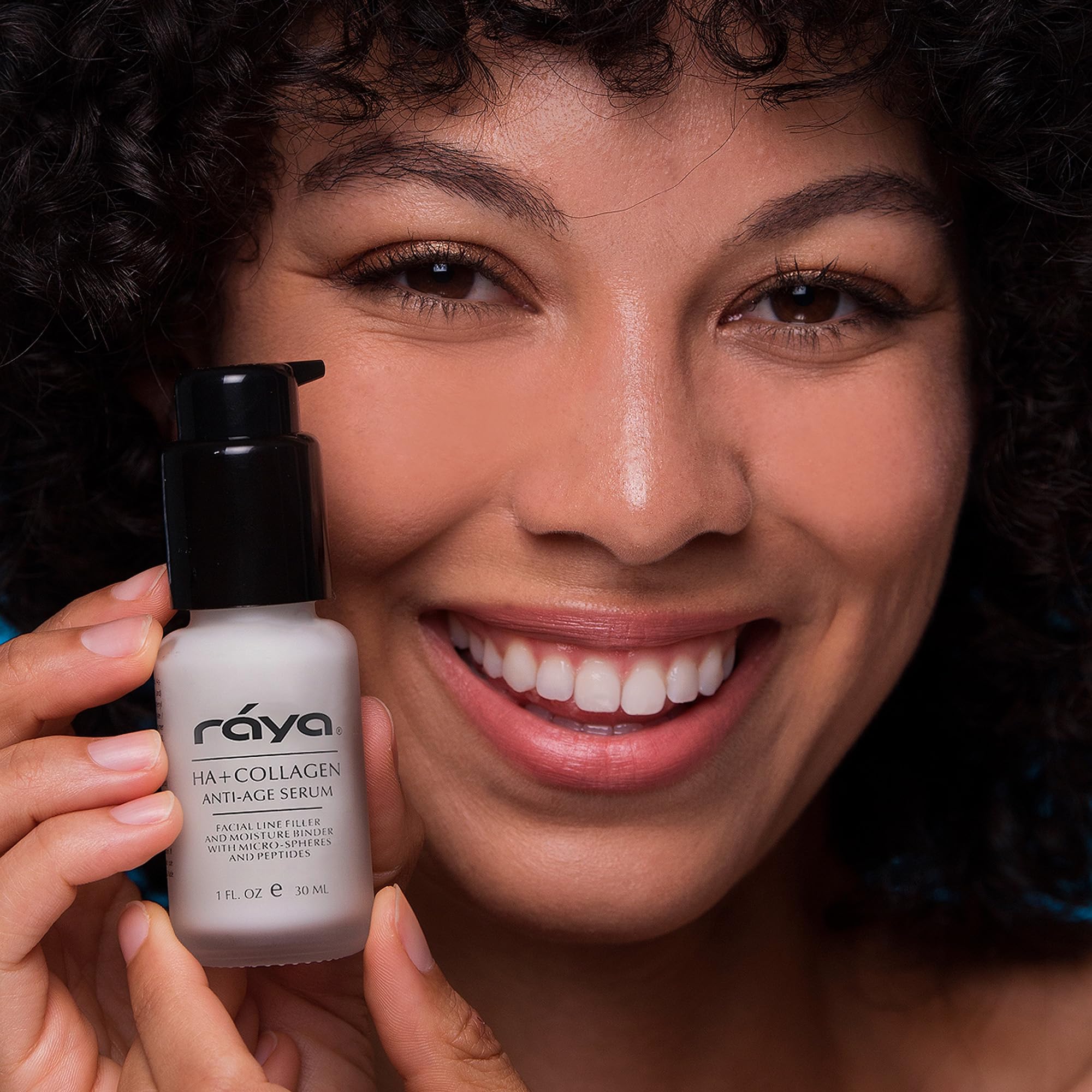 RAYA HA + Collagen Serum packaging highlights USA-made, clean formulation.
