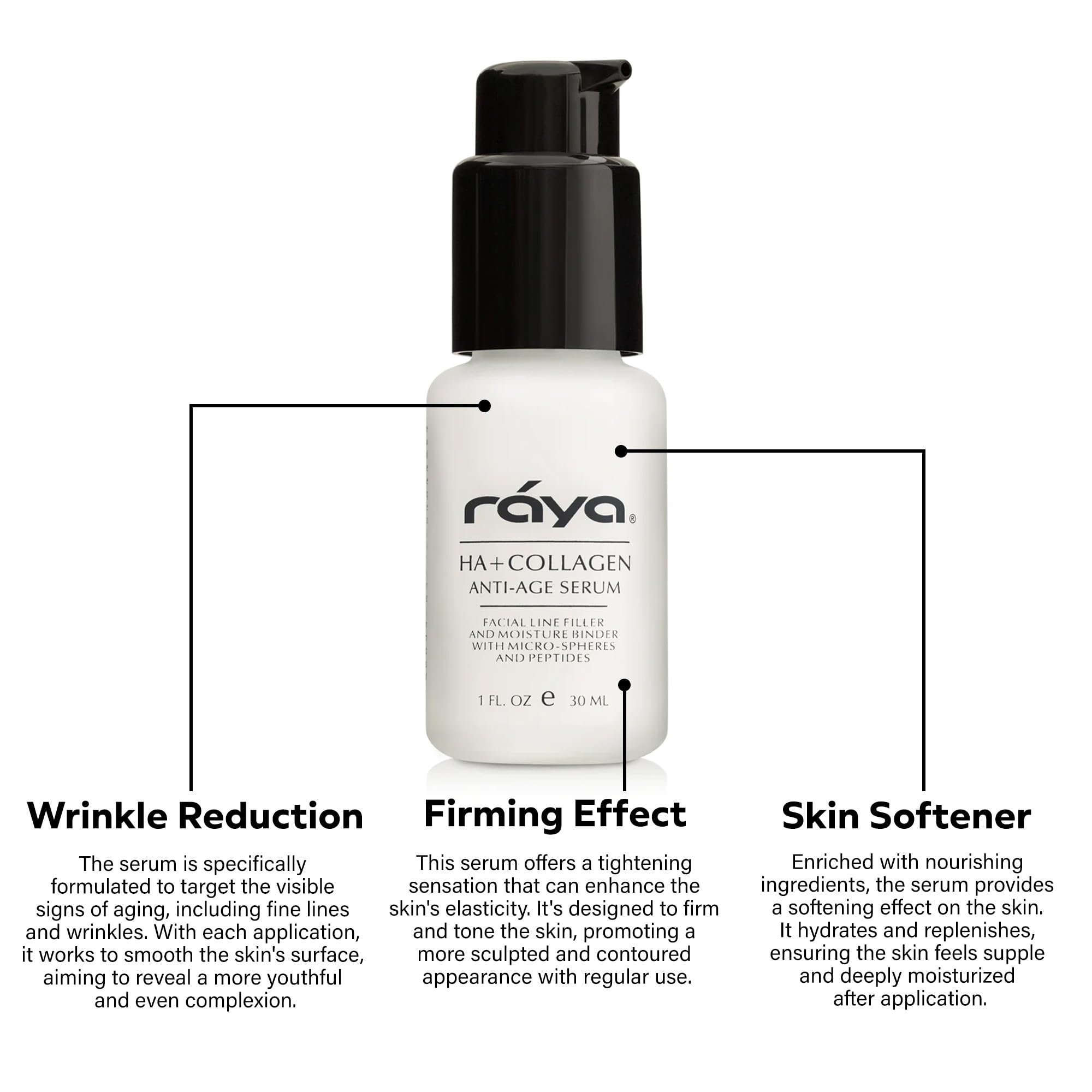 RAYA HA + Collagen Serum texture swirl showing a silky finish.