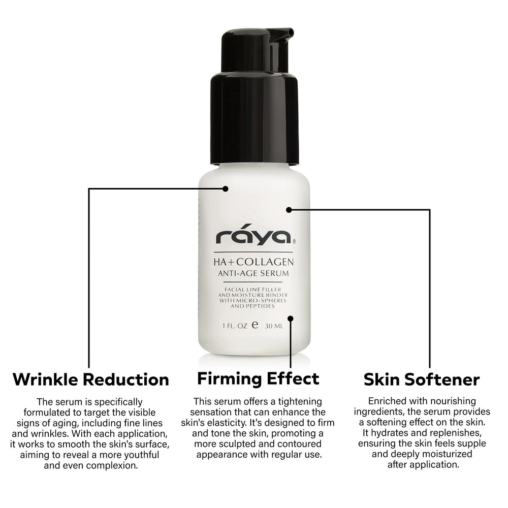 RAYA HA + Collagen Serum texture swirl showing a silky finish.