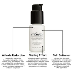RAYA HA + Collagen Serum texture swirl showing a silky finish.