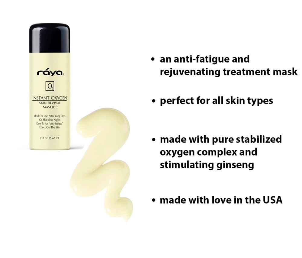 Raya Instant Oxygen Skin Revival Masque application scene demonstrates easy at-home care.