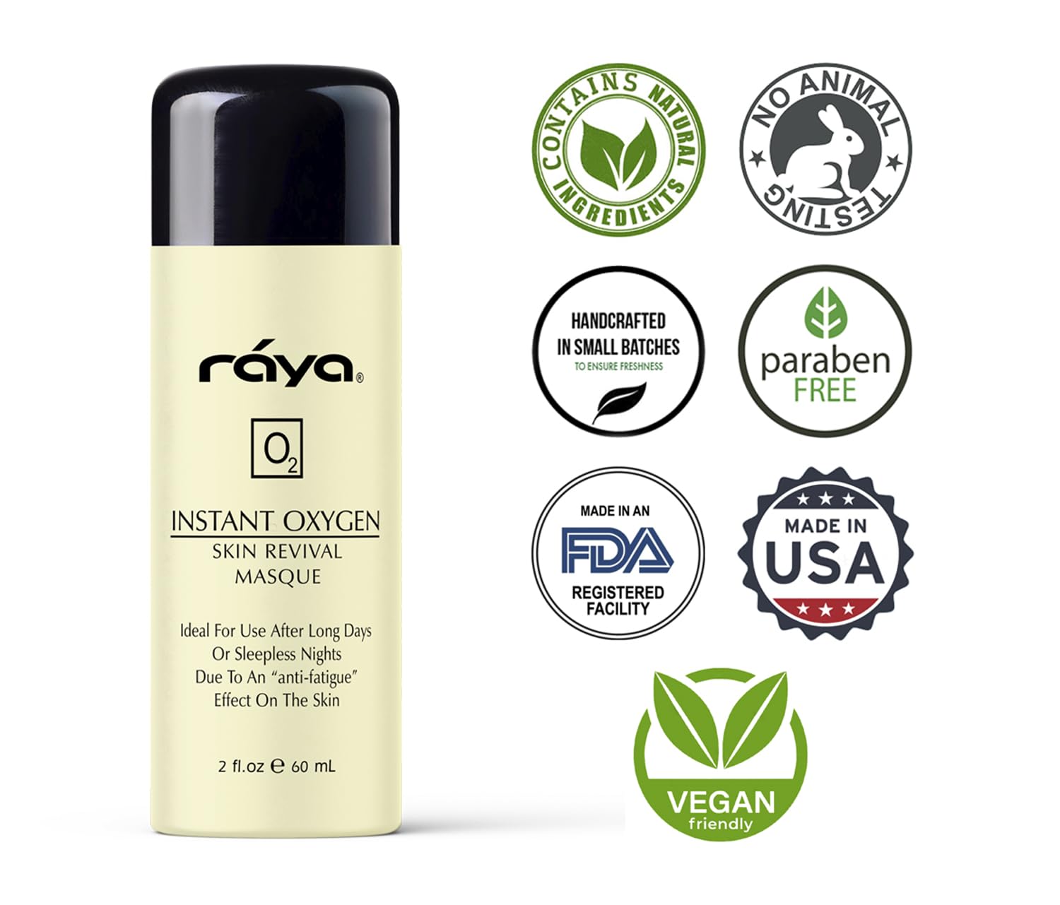 Raya Instant Oxygen Skin Revival Masque post-wash glow closeup.